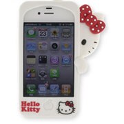 iPhone 4/iPhone 4S専用 シリコンケース [かくれんぼキティー ホワイト]