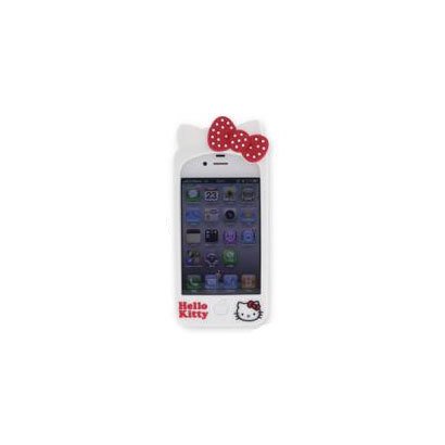 iPhone 4/iPhone 4S専用 シリコンケース [ダイカットハローキティ ホワイト]