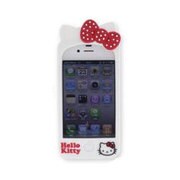 iPhone 4/iPhone 4S専用 シリコンケース [ダイカットハローキティ ホワイト]