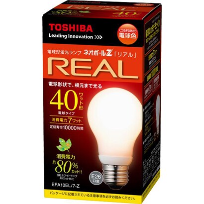 電球形蛍光灯 ネオボールZリアル E26口金 3波長形電球色 A10形（7W） EFA10EL/7-Z