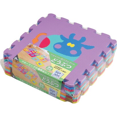 N-9396 [ジョイント式マット パズルマット風 動物 30×30 9枚入]