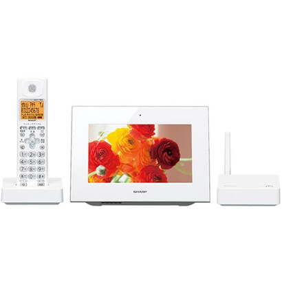電話機（液晶パネル付き本体＋子機1台） ホワイト系 インテリアホン JD-7C2CLW