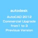 AutoCAD 2012 Commercial Upgrade from 1 to 3 Previous Version [ライセンスソフト]