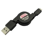 スマホ用microUSBリールケーブル/充電・転送 ブラック ABP-RCSBK