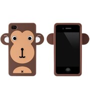 iPhone4sモンキーシリコンケース(br) [iPhone4S/4ケース]