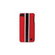 SOCI4-WBWONRE iPhone4S/4スナップオンカバー白黒 [iPhone4S/4用スナップオンカバー ホワイトブラックホワイト オン レッド]