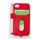 PIP-CHC2PR [iPhone 4S/4用カード ホルダー付き/タッチペン用ペンホルダー付きケース レッド]