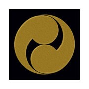 家紋シール 74 左二巴/GD [家紋シール]
