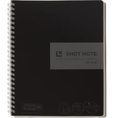 ショットノート ツインリングタイプ 透明表紙 Lサイズ 黒 9132クロ