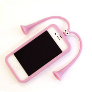 MDG-410PV [iPhone 4/4S用 触覚吸盤付シリコンケース 薄紫]