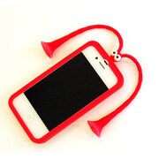 MDG-414PI [iPhone 4/4S用 触覚吸盤付シリコンケース 蛍光赤]