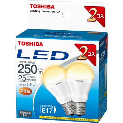 LED電球 E17口金 電球色相当 250lm 2個入 LDA4L-E17-2P