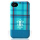 Z429i4S [iPhone4/4S用ケース Check Print Bar（チェックポイントバー） ティールブルー]
