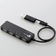 U2HS-MB02-4SBK [USBHUB2.0/スマホ・タブレット用/microUSBケーブル+変換アダプタ付/セルフパワー/4ポート/ブラック]