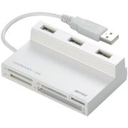高速カードリーダー/ライター USBハブ付 ホワイト BSCRH01U2WH