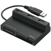 高速カードリーダー/ライター USBハブ付 ブラック BSCRH01U2BK