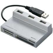 高速カードリーダー/ライター USBハブ付 シルバー BSCRH01U2SV