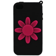 AGC-IP4SF-BK [aglowDESIGN iPhone4/4S用 シリコンフラワーケース ブラック×ピンク]