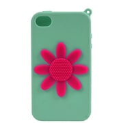 AGC-IP4SF-BL [aglowDESIGN iPhone4/4S用 シリコンフラワーケース ブルー×ピンク]