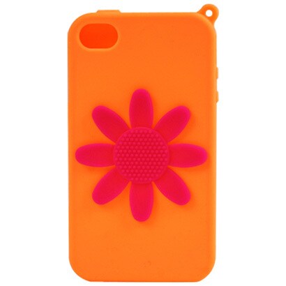 AGC-IP4SF-OR [aglowDESIGN iPhone4/4S用 シリコンフラワーケース オレンジ×ピンク]
