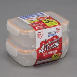ヨドバシ Com アイリスオーヤマ Irisohyama 4バックル完全密閉容器 210ml 2個 590ml 1個 オレンジ 通販 全品無料配達