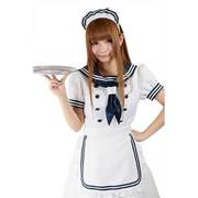コスプレ セーラーメイド ワンピースタイプ ホワイト/ネイビー L [コスプレアイテム]