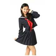 コスプレ 長袖セーラー 紺 S