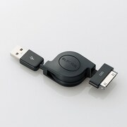 iPhone用充電・通信ケーブル 巻取 カラー 0.8m ブラック MPA-IRLC08BK