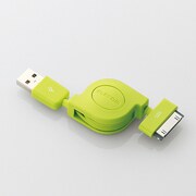 iPhone用充電・通信ケーブル 巻取 カラー 0.8m グリーン MPA-IRLC08GN