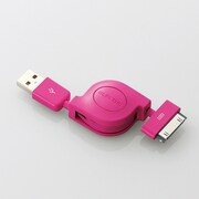 iPhone用充電・通信ケーブル 巻取 カラー 0.8m ピンク MPA-IRLC08PN