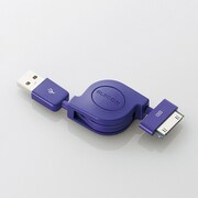 iPhone用充電・通信ケーブル 巻取 カラー 0.8m パープル MPA-IRLC08PU