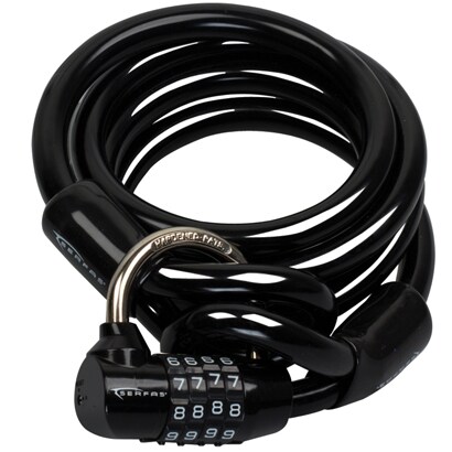 カギ サーファス ナンバーループロック 12X1600 CL-301 ブラック 30164
