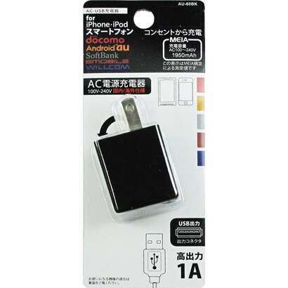 ACUSB充電器1.0Aブラック AU-60BK