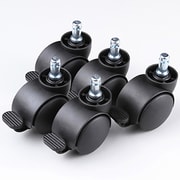 チェア用キャスター 手動ストッパー機能付き 交換用 5個セット ブラック SNC-CAST6