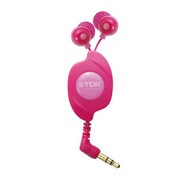 密閉型インナーイヤーヘッドホン 巻き取りタイプ ピンク TH-EC130PK