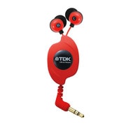 密閉型インナーイヤーヘッドホン 巻き取りタイプ レッド TH-EC130RD
