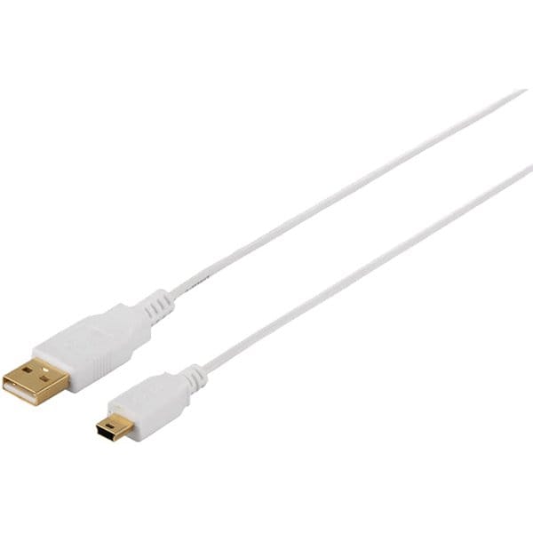 USB2.0ケーブル (A to miniB) スリムタイプ 0.5m ホワイト BSUAMNSM205WH