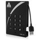 暗号化セキュリティ対応ポータブルHDD 500GB 128ビットAES-XTSハードウェア暗号化 Aegis Padlock USB3.0シリーズ Apricorn A25-3PL128-500