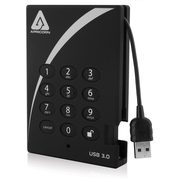 暗号化セキュリティ対応ポータブルHDD 1TB 128ビットAES-XTSハードウェア暗号化 Aegis Padlock USB3.0シリーズ Apricorn A25-3PL128-1000