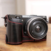 本革速写ケース for NEX-7 ブラック/レッド CSJ-NEX7-11