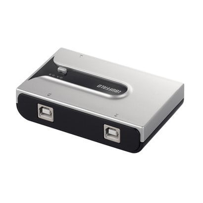 USB2.0切替器 スイッチ付2回路1機器 シルバー BSU2K21SSV