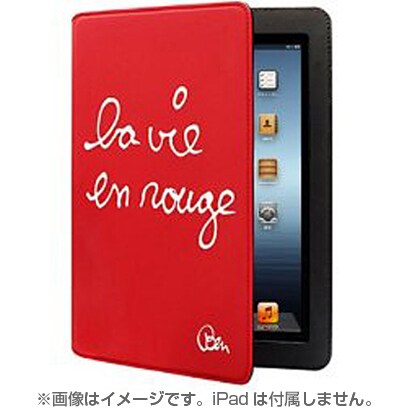 新しいiPad/iPad2用ケース BEN レッド BEN-IPBK-VR
