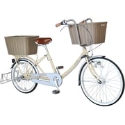 子供乗せ自転車 ふらっか~ずC2 3人乗り対応 Wバスケット 前24/後20型 内装3段変速 アイボリーホワイト FRTB203S
