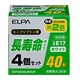 白熱電球 ミニクリプトン球 長寿命タイプ E17口金 100V 40W形（36W） 35mm径 ホワイト 4個入 EKP100V36LWW4P