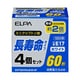 白熱電球 ミニクリプトン球 長寿命タイプ E17口金 100V 60W形（54W） 35mm径 ホワイト 4個入 EKP100V54LWW4P