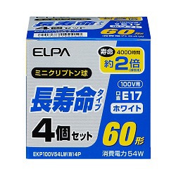 ヨドバシ.com - 朝日電器 ELPA エルパ EKP100V54LWW4P [白熱電球 ミニ