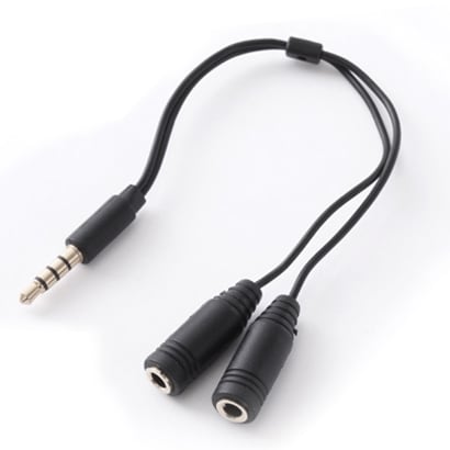 RBHE079 [iPhone/スマートフォン用 3.5mmステレオミニ端子用ツインイヤホン接続コード ブラック]