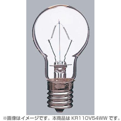 白熱電球 クリプトンミニ電球 E17口金 110V 60W形（54W） 35mm径 ホワイト KR110V54WW