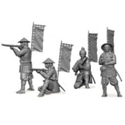 1/72 6402 戦国武者 (足軽鉄砲兵) [未塗装フィギュア]