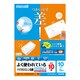 カラーレーザー・インクジェット対応 マイクロミシン名刺 白 角丸両面 標準厚 A4 10面 10枚 M21405N2-10F
